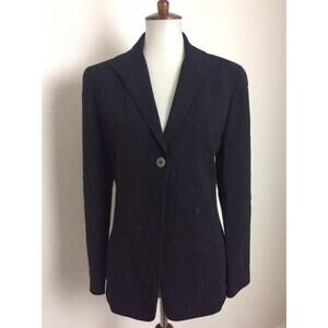 Lafayette 148 New York Blazer Single Breast Speckled Wool Blend